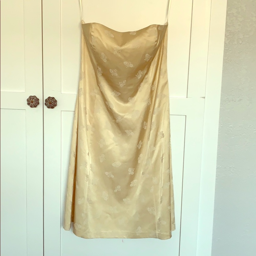 NWT White House Black Market Champagne Dress 8